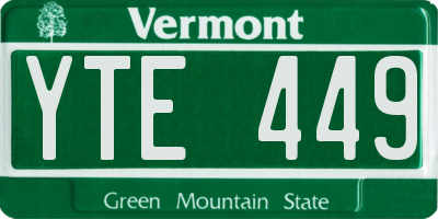 VT license plate YTE449