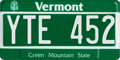 VT license plate YTE452