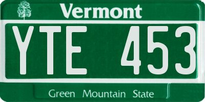 VT license plate YTE453