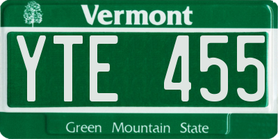 VT license plate YTE455