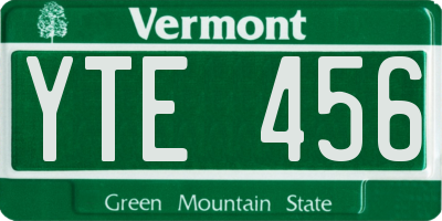 VT license plate YTE456