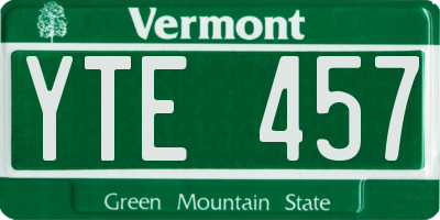 VT license plate YTE457