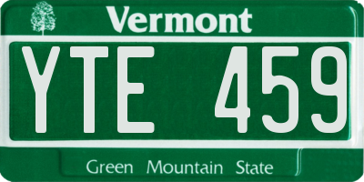 VT license plate YTE459