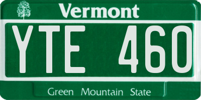 VT license plate YTE460