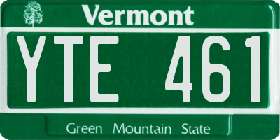 VT license plate YTE461