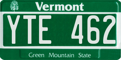 VT license plate YTE462