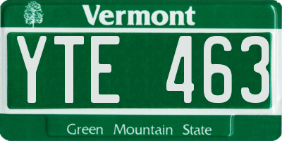 VT license plate YTE463