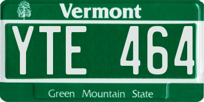 VT license plate YTE464