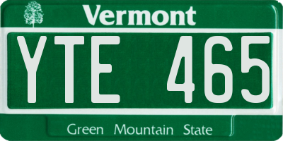 VT license plate YTE465