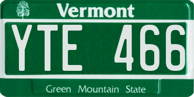 VT license plate YTE466