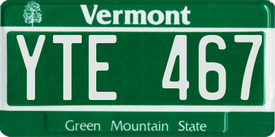 VT license plate YTE467