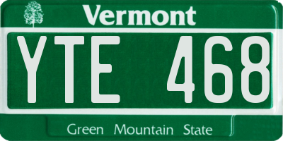 VT license plate YTE468