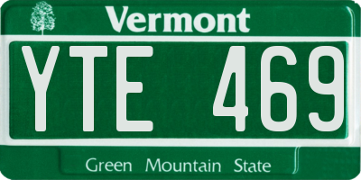 VT license plate YTE469