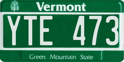 VT license plate YTE473