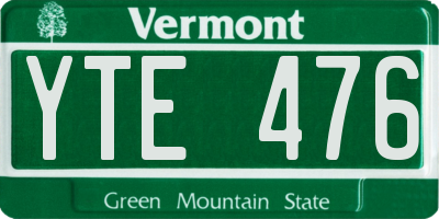 VT license plate YTE476