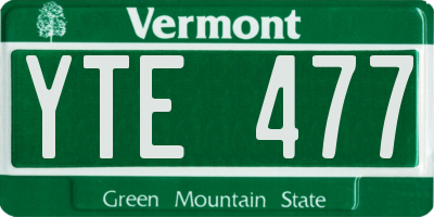 VT license plate YTE477