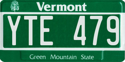 VT license plate YTE479