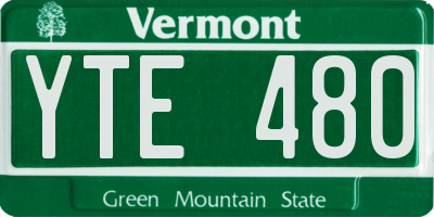 VT license plate YTE480