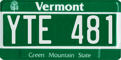 VT license plate YTE481