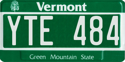 VT license plate YTE484