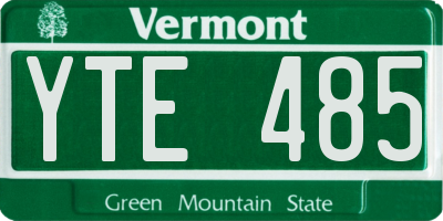 VT license plate YTE485
