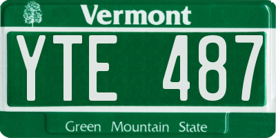 VT license plate YTE487