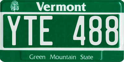VT license plate YTE488