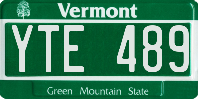 VT license plate YTE489