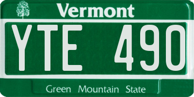 VT license plate YTE490