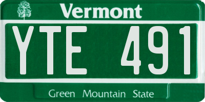VT license plate YTE491
