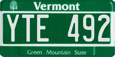 VT license plate YTE492