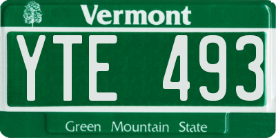 VT license plate YTE493