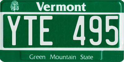 VT license plate YTE495