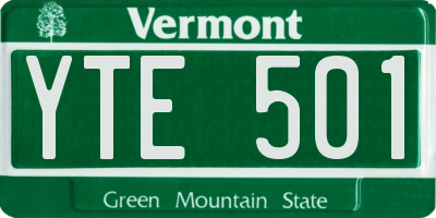 VT license plate YTE501
