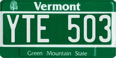 VT license plate YTE503