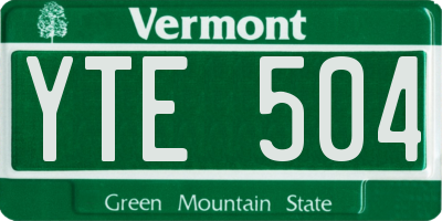 VT license plate YTE504
