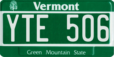VT license plate YTE506