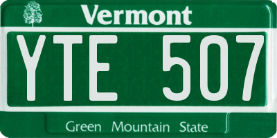 VT license plate YTE507