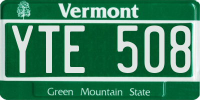 VT license plate YTE508