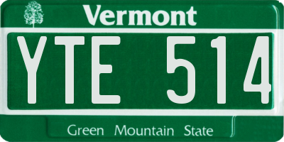 VT license plate YTE514