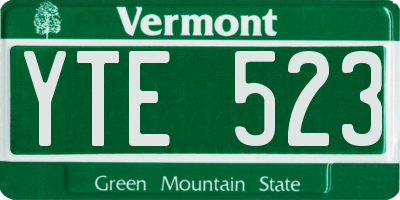 VT license plate YTE523