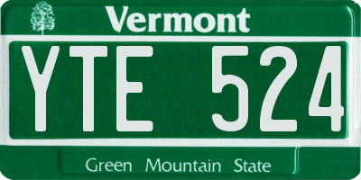 VT license plate YTE524