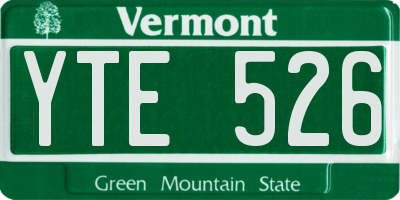 VT license plate YTE526