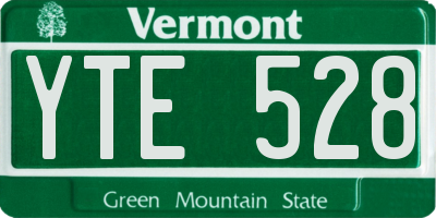 VT license plate YTE528