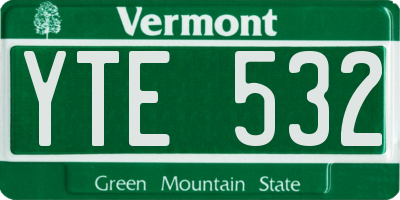 VT license plate YTE532