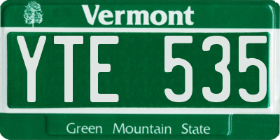 VT license plate YTE535