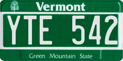 VT license plate YTE542