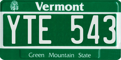 VT license plate YTE543