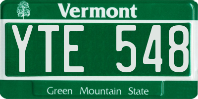 VT license plate YTE548