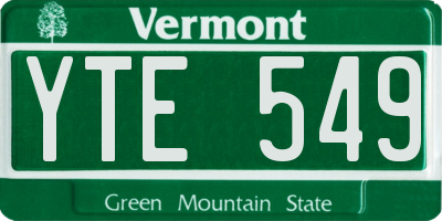 VT license plate YTE549